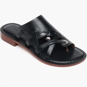 Anthropologie Bernardo Tenley Sandals Black Leather Size 6.5